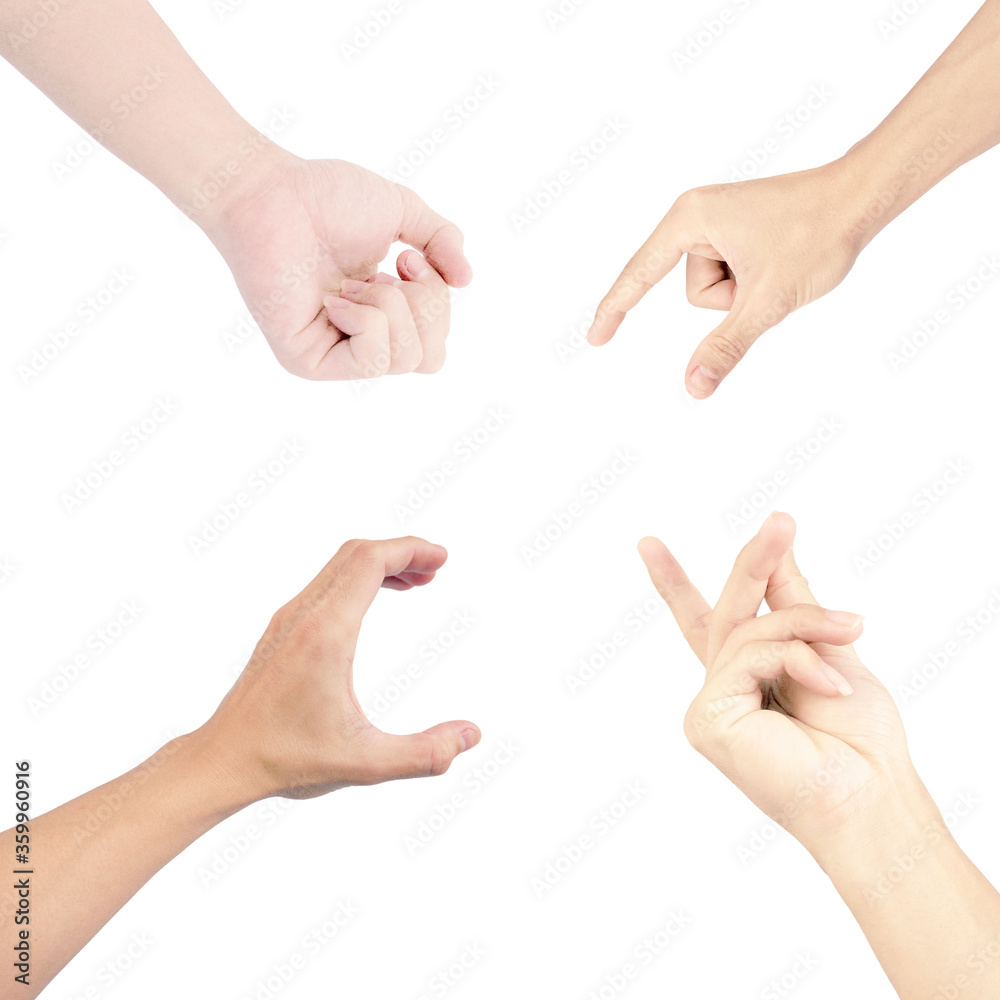 hand gestures in collection multiple with close up isolated on white background hand gestures in collection multiple with close up isolated on white background