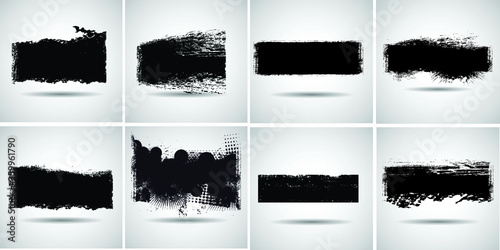 Grunge design textured elements . vector