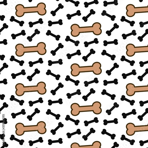 Icono patrón hueso marrón para perro sobre fondo blanco