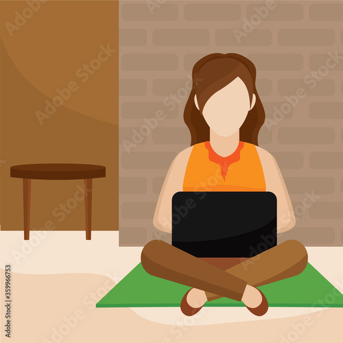 Young woman studying