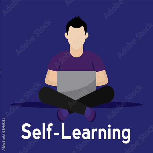 Young man studying