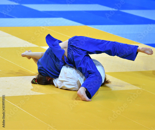 Girls compete in Judo