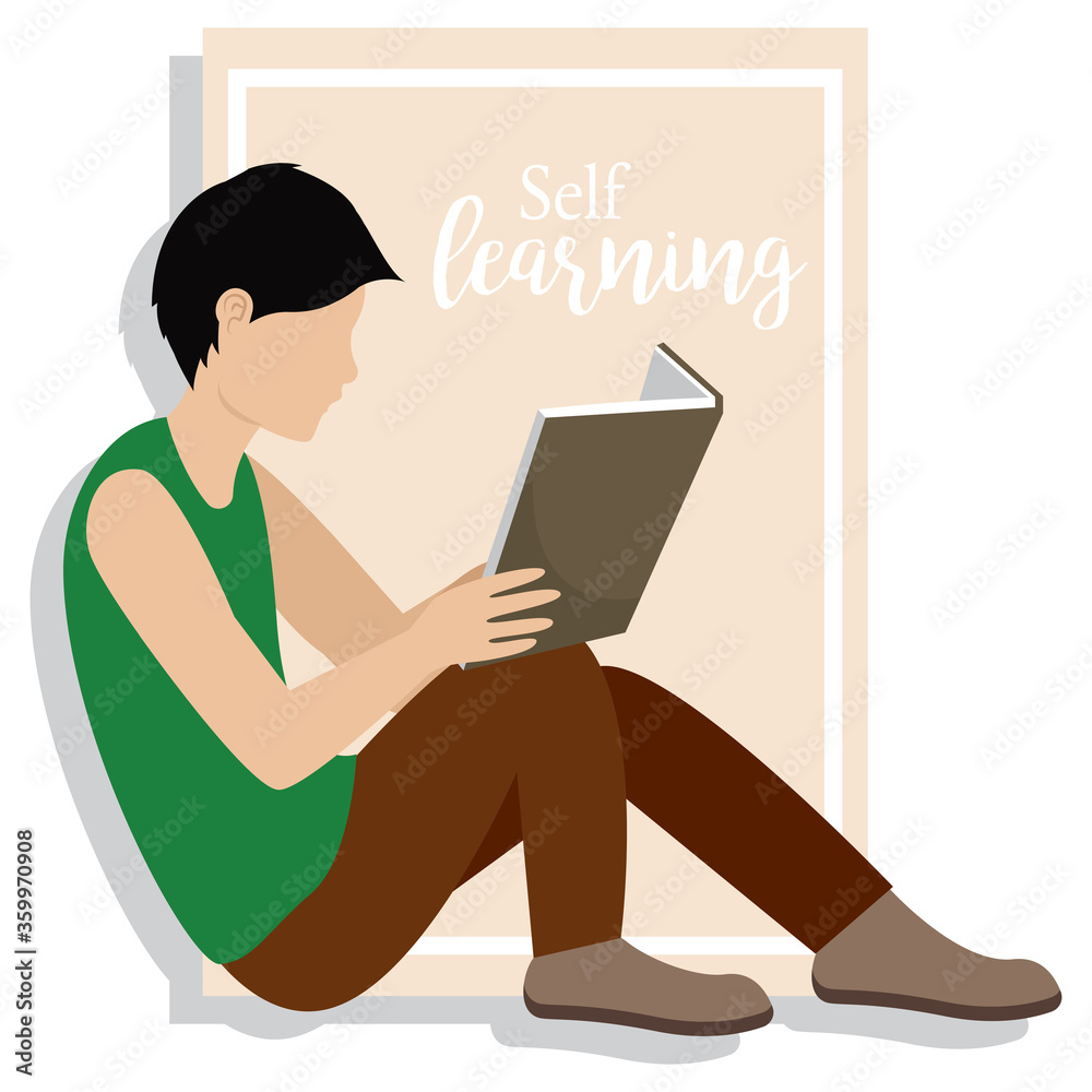 Young man reading a book Young man reading a book
