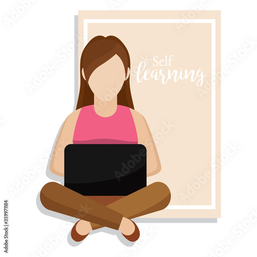 Young woman studying