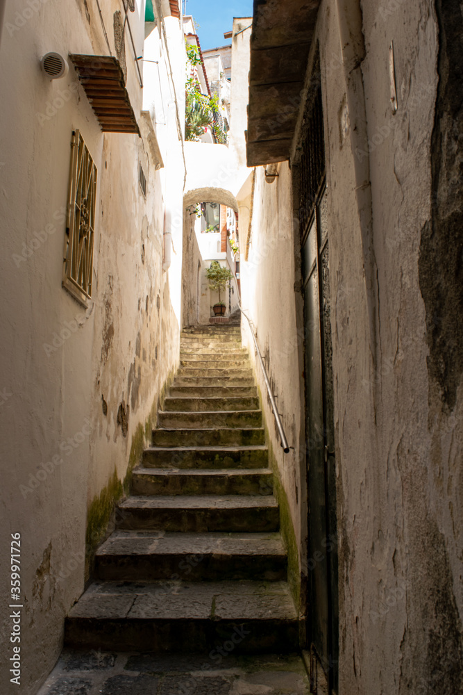 antique stairs in a italian village