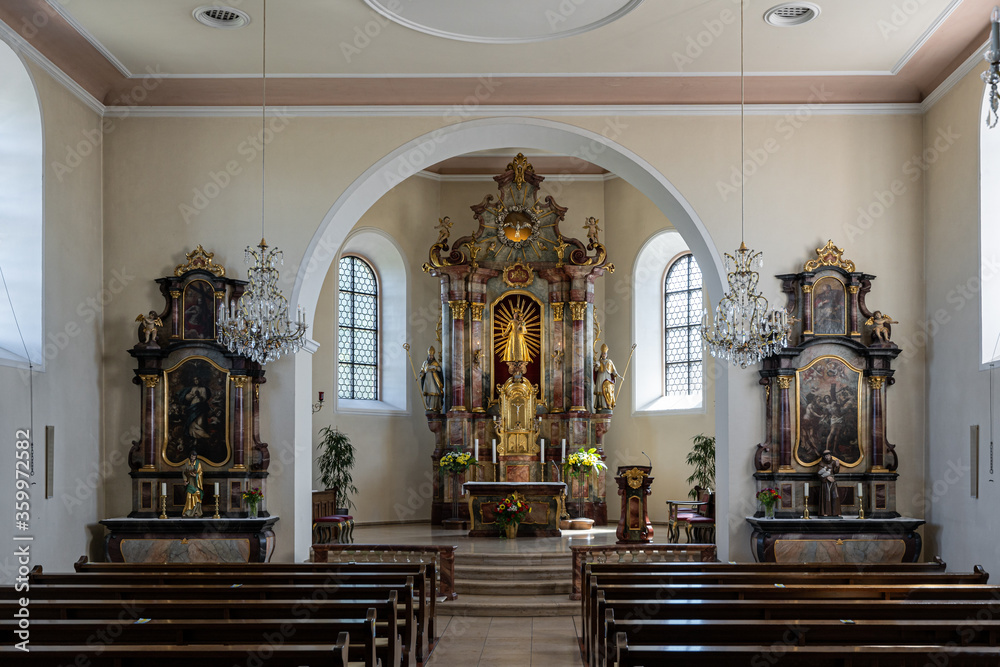 Famous pilgrim target church Maria Lindenberg in St. Peter, Germany,