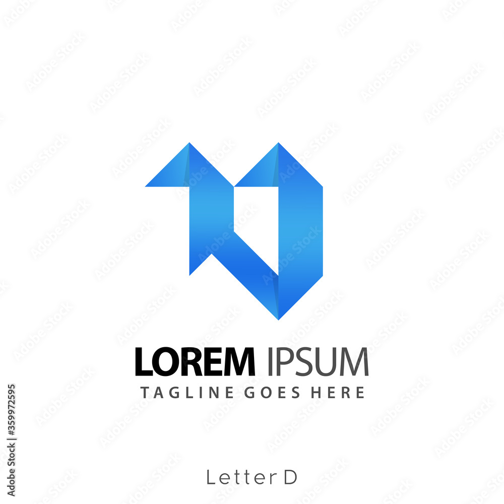Letter D Origami Logos Design Vector Illustration Template Letter D Origami Logos Design Vector Illustration Template