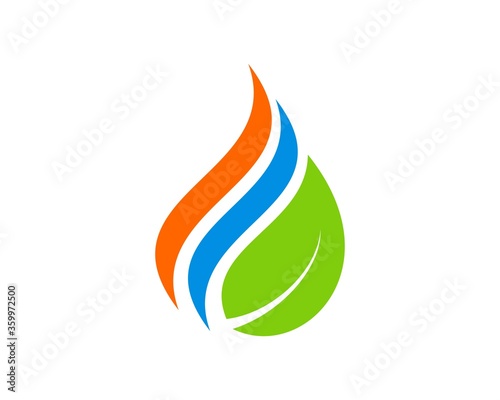 Abstract fire with leaf