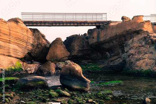 formations at the beach at yehliu geological park