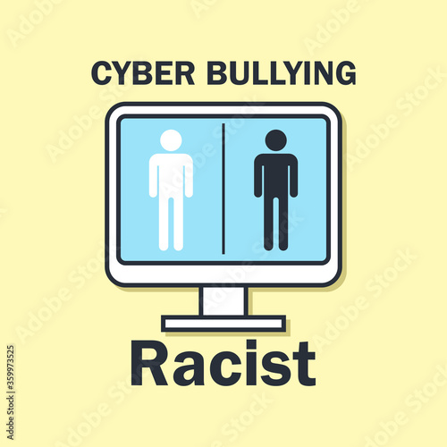 cyber bullying on internet for cyber bullying concept. vector illustration	