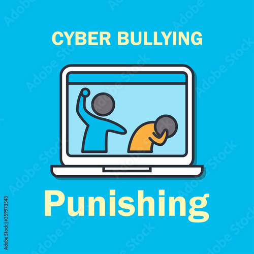 cyber bullying on internet for cyber bullying concept. vector illustration	