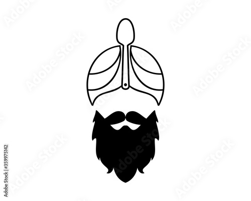 Eastern chef hat with mustache and beard