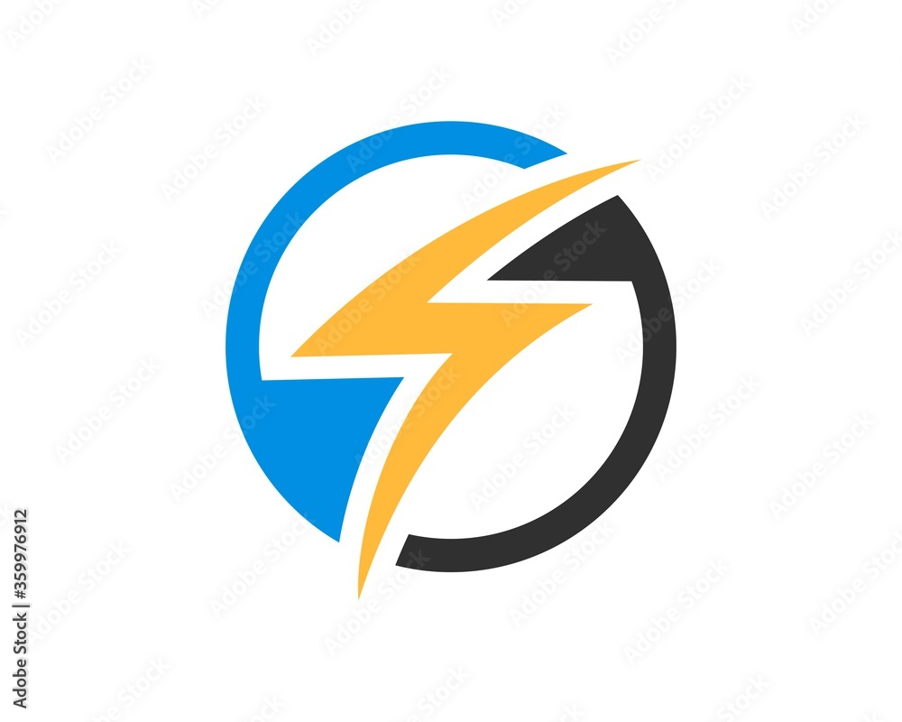 Circle with electric symbol in the middle Circle with electric symbol in the middle