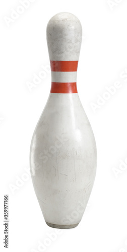 single bowling pin on white background