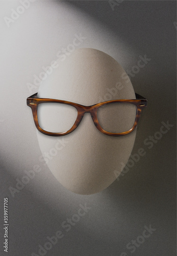 eyeglasses on egg