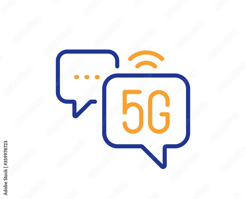 5g wi-fi internet line icon. Wifi wireless network sign. Mobile chat symbol. Colorful thin line outline concept. Linear style 5g internet icon. Editable stroke. Vector 5g wi-fi internet line icon. Wifi wireless network sign. Mobile chat symbol. Colorful thin line outline concept. Linear style 5g internet icon. Editable stroke. Vector
