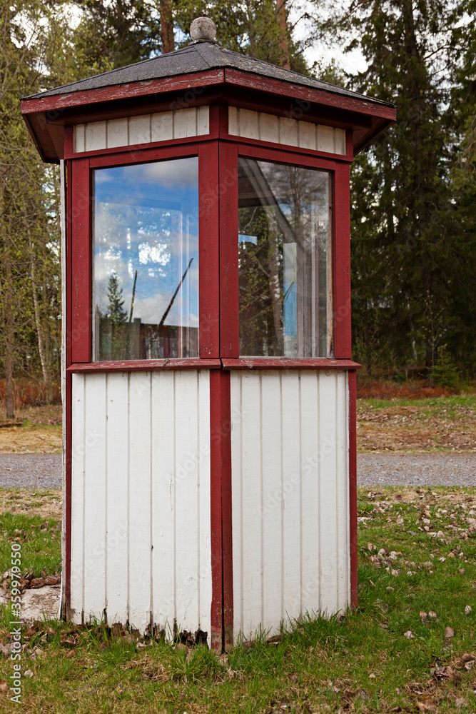 old military guardhouse in wood