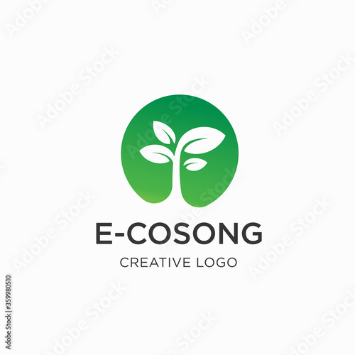 Vector logo template. leaf Nature care