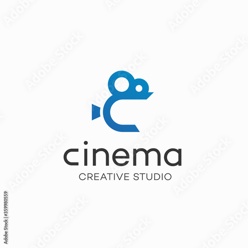 Cinema logo design with letter C concept