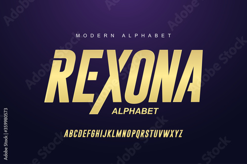 Elegant golden alphabet letters font set. Modern Custom gold Lettering Designs for logo, movie, game. Typography sans serif fonts modern style. vector illustration