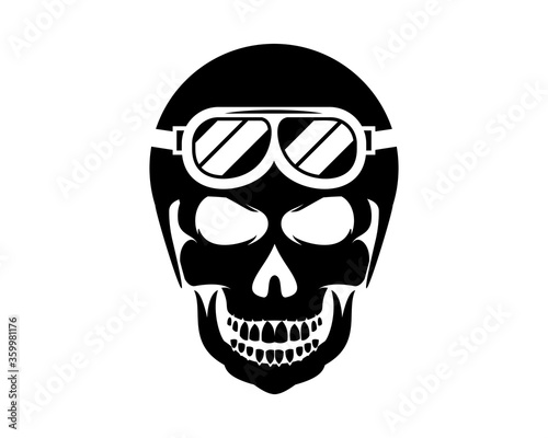 Biker skull silhouette