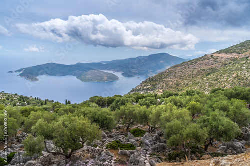 Breathtaking view from Ithaca island in Greece