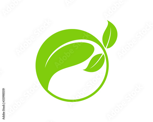 Circle ecological leaf