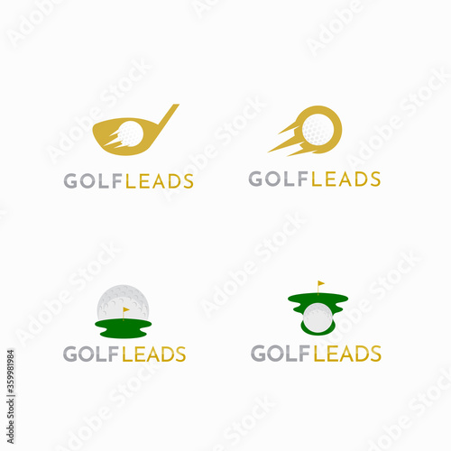 Golf leads logo design vector template