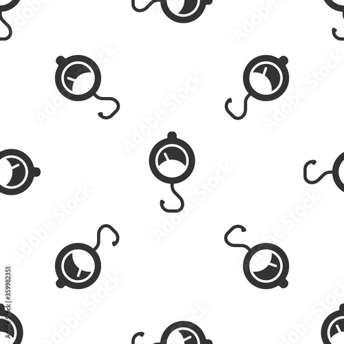 Grey Spring scale icon isolated seamless pattern on white background. Balance for weighing. Determination of weight.  Vector