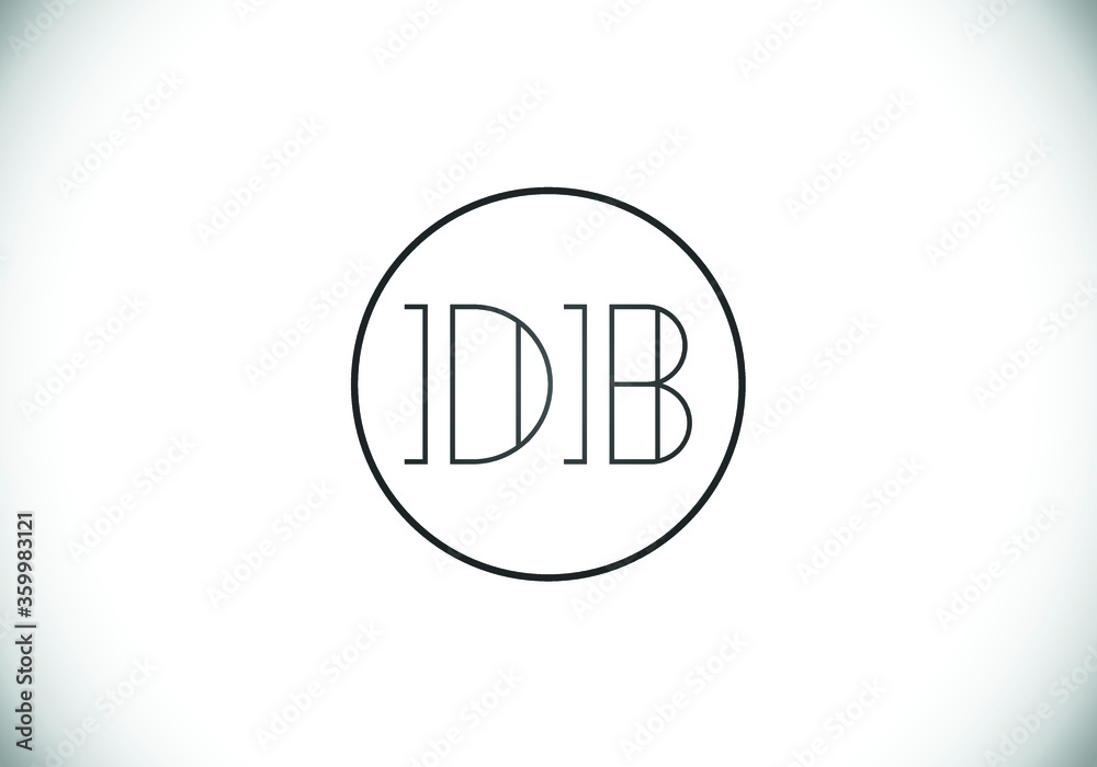 Initial Monogram Letter D B Logo Design Vector Template. D B Letter Logo Design - obrazy, fototapety, plakaty 