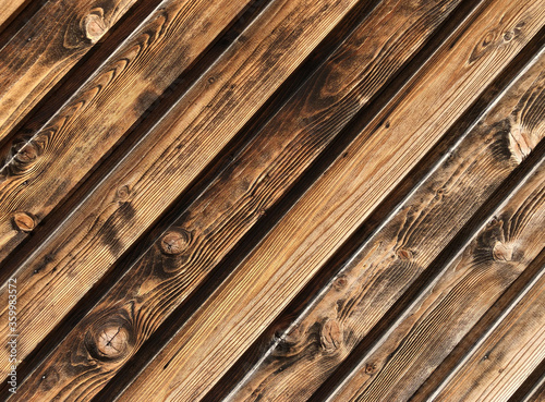 Wooden boards background. Wood planks texture inclined