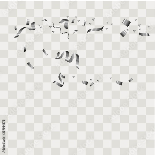 Colorful confetti. Festive of falling shiny confetti isolated on transparent background.