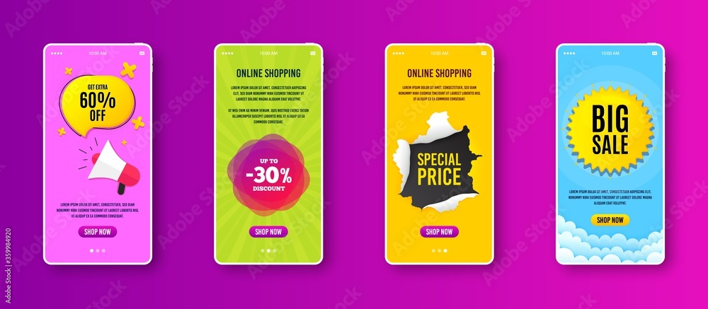 Up to 30% discount off badge. Phone screen banner. Sale banner shape. Coupon label icon. Sale banner on smartphone screen. Mobile phone web template. Sale 30% promotion. Vector Up to 30% discount off badge. Phone screen banner. Sale banner shape. Coupon label icon. Sale banner on smartphone screen. Mobile phone web template. Sale 30% promotion. Vector