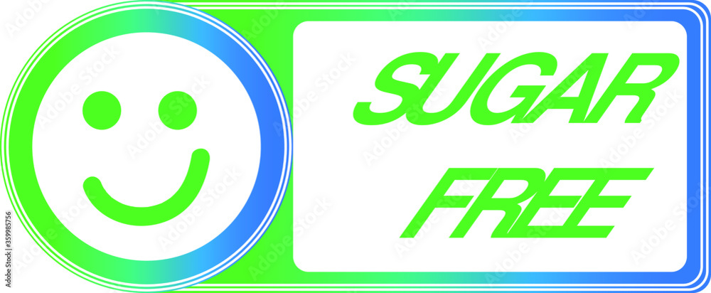 Product sticker. Product without sugar Product sticker. Product without sugar