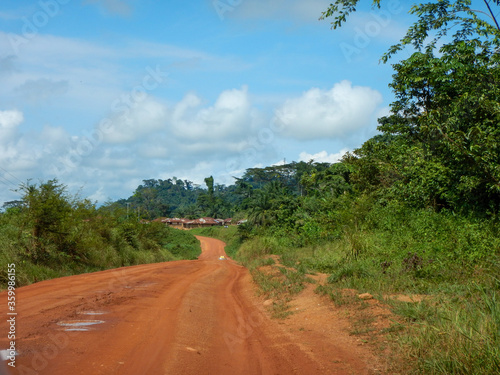 West Africa, Liberia, 6 of July 2015, Yekepa outskirts, 2015. Beautiful nature in the bush. Road conditions to Yekepa directions.  photo