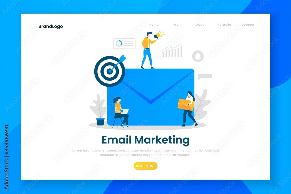 Email marketing modern flat design concept. Illustration for websites, landing pages, mobile applications, posters and banners. Email marketing modern flat design concept. Illustration for websites, landing pages, mobile applications, posters and banners.