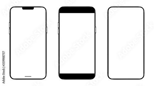 Smartphone similar to iphone xs max with blank white screen for Infographic Global Business Marketing Plan , mockup model similar to iPhonex isolated Background of ai digital investment economy. HD
