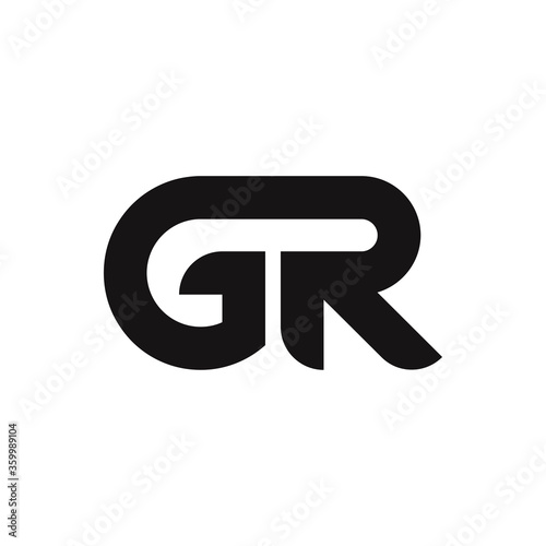 GR Letter Logo Design With Simple style