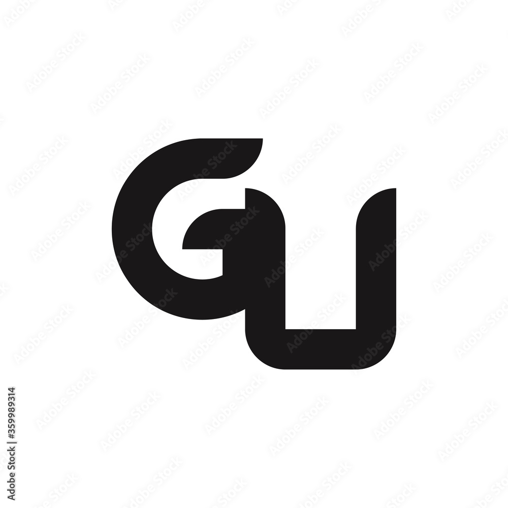 GU Letter Logo Design With Simple style GU Letter Logo Design With Simple style
