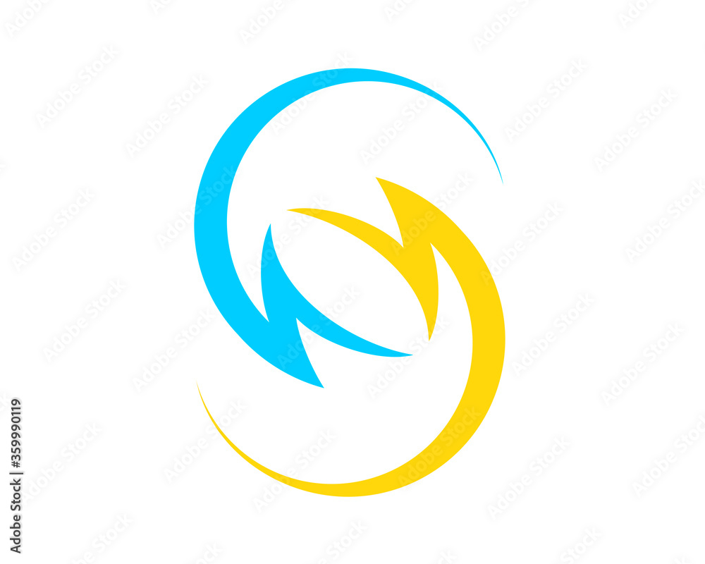 Obraz premium S Letter with two electrical symbol