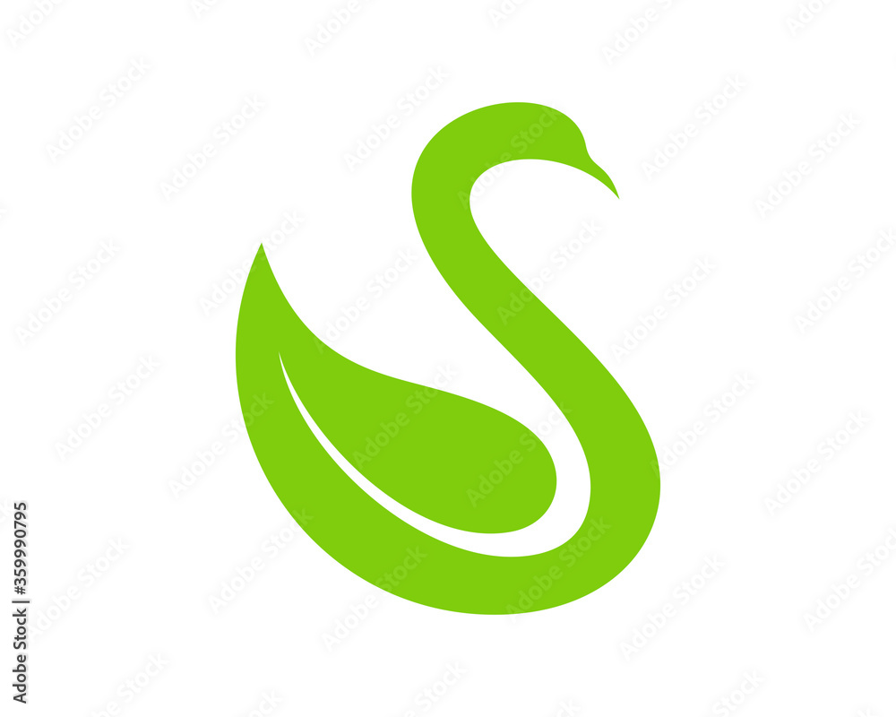 Nature and beauty swan with leaf wings Nature and beauty swan with leaf wings