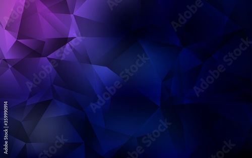 Dark Purple, Pink vector abstract mosaic backdrop. Triangular geometric sample with gradient. Brand new design for your business.
