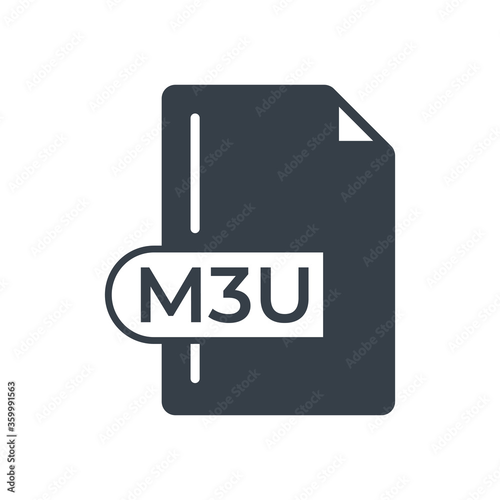 M3U File Format Icon. M3U extension filled icon. M3U File Format Icon. M3U extension filled icon.
