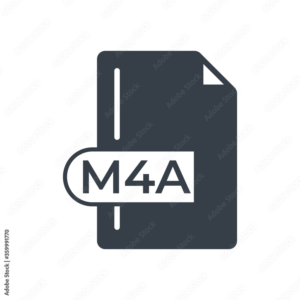 M4A File Format Icon. M4A extension filled icon. M4A File Format Icon. M4A extension filled icon.