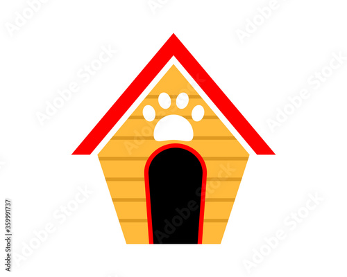 Cute pet home with red roof