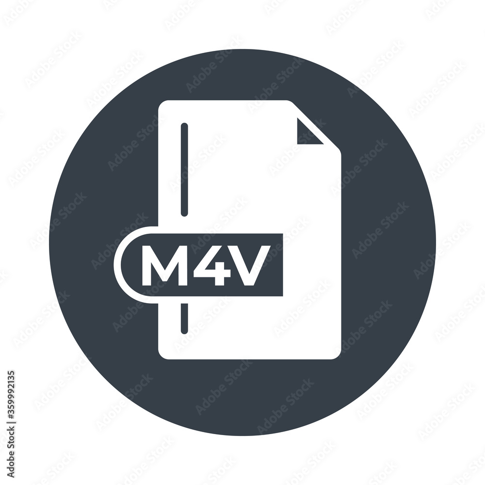 M4V File Format Icon. M4V extension filled icon. M4V File Format Icon. M4V extension filled icon.
