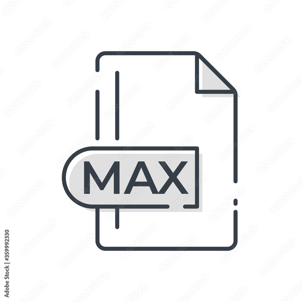 MAX File Format Icon. MAX extension line icon. MAX File Format Icon. MAX extension line icon.
