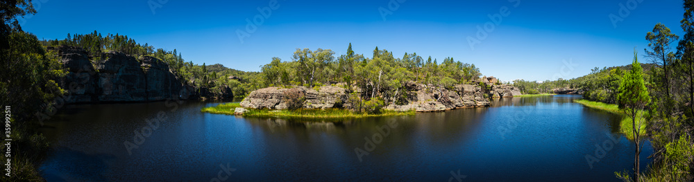 Daytime panorama of river bend in Capertee, NSW Daytime panorama of river bend in Capertee, NSW