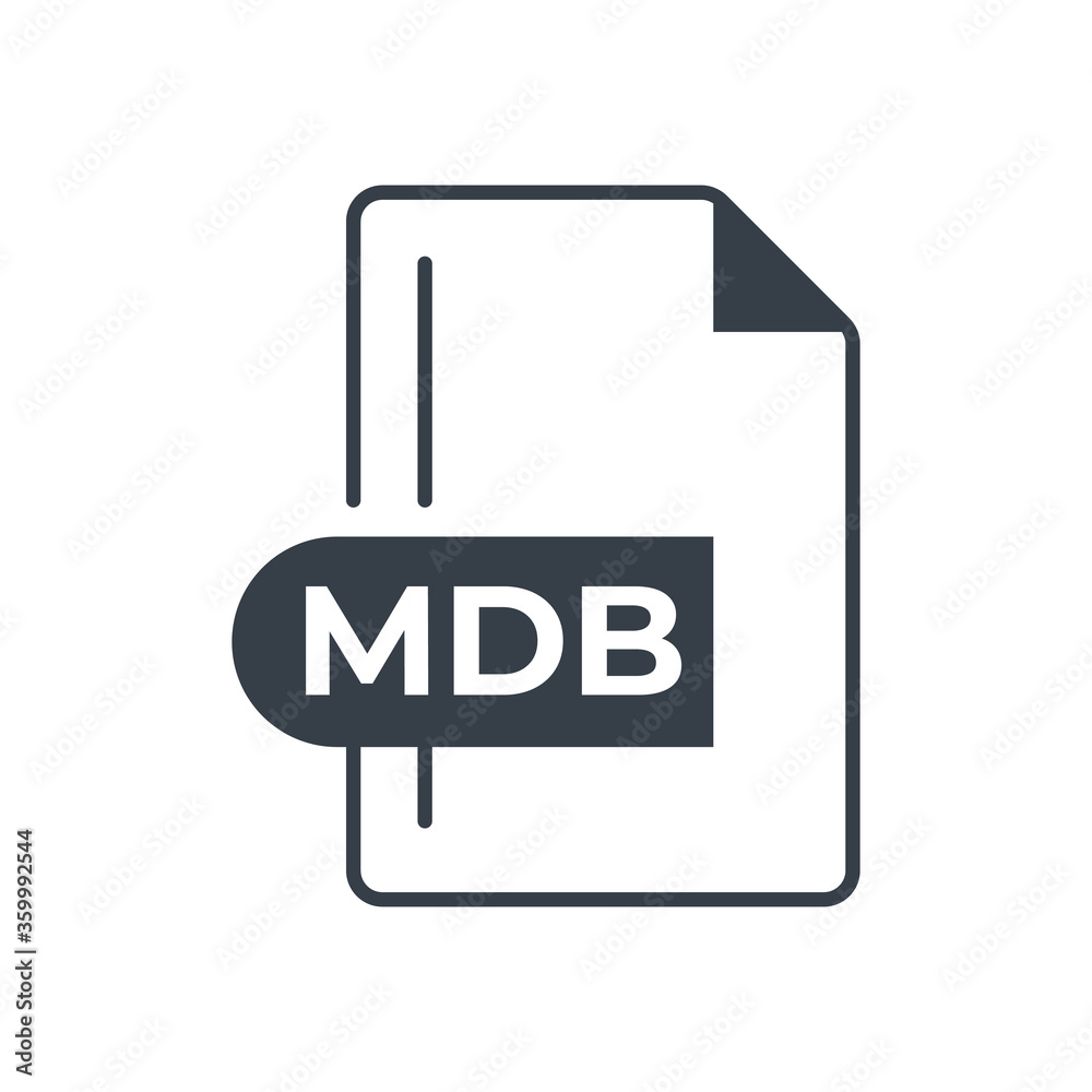 MDB File Format Icon. MDB extension filled icon. MDB File Format Icon. MDB extension filled icon.