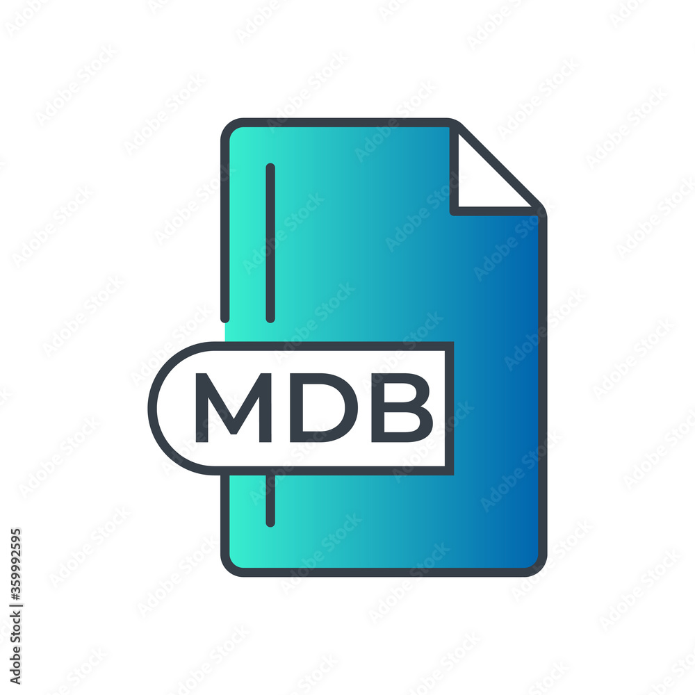 MDB File Format Icon. MDB extension gradiant icon. MDB File Format Icon. MDB extension gradiant icon.